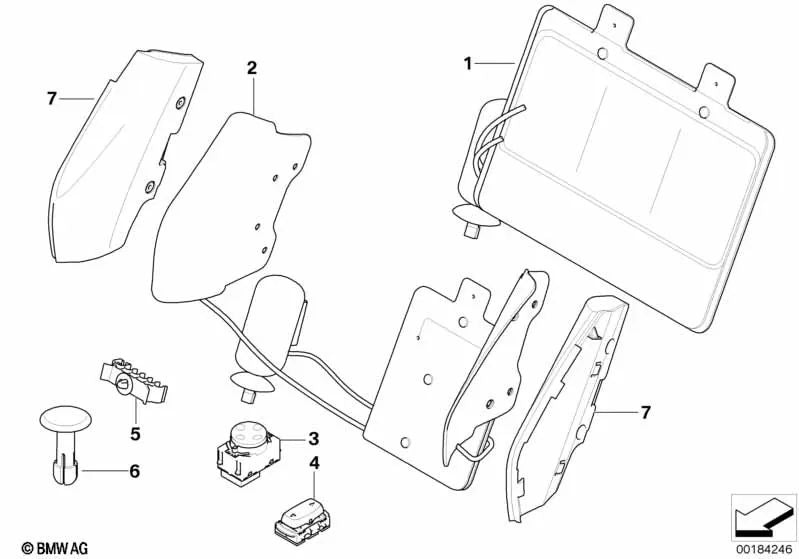 Ajuste del ancho del respaldo para BMW Serie 3 E93, E93N (OEM 52109113361). Original BMW