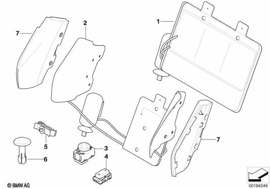 Ajuste del ancho del respaldo para BMW Serie 3 E93, E93N (OEM 52109113361). Original BMW