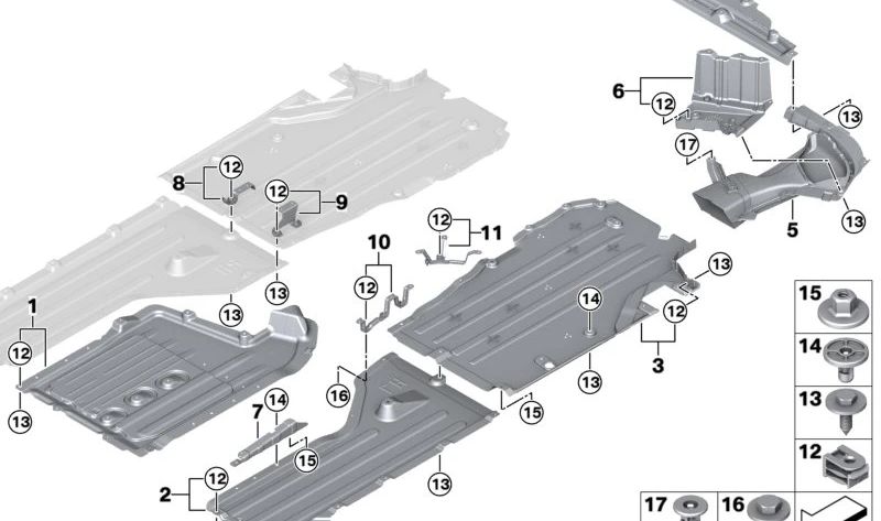 Conducto de aire del silenciador trasero izquierdo OEM 51759451727 para BMW G09 (iX). Original BMW.