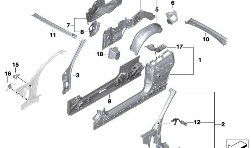 Panel lateral interior izquierdo para BMW Serie 2 F23, F23N (OEM 41217347043). Original BMW