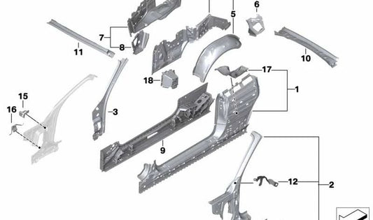 Obere laterale Unterstützung OEM 41217347362 für BMW F23. Original BMW.