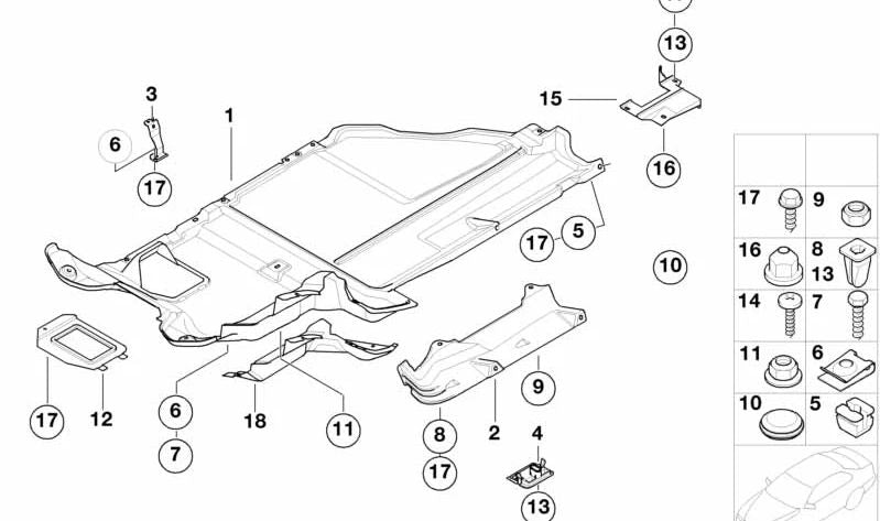 Guida d'aria destra per BMW (OEM 51718398828). BMW originale