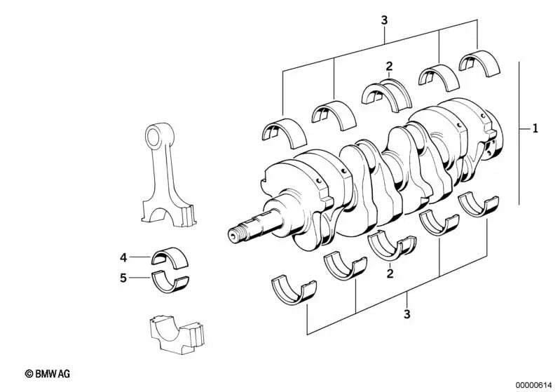 Cuscinetti rossi per BMW 3 E21 Series, E30, serie 5 E12, E28 (OEM 1121066110). BMW originale.