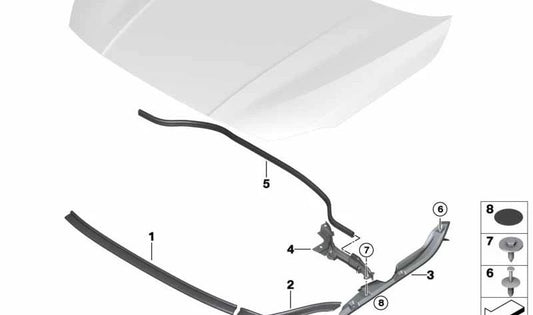 Sellado del Panel Lateral Superior Izquierdo para BMW F40, F44 (OEM 51767450919). Original BMW