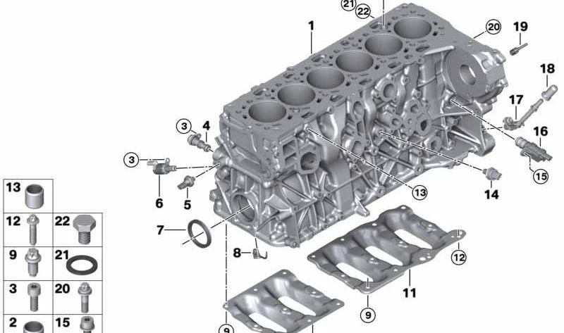 Reinforcement Plate for BMW 5 Series G30, G31, 7 Series G11, G12, X5 G05, X6 G06, X7 G07 (OEM 11118475735). Genuine BMW.