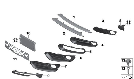 OEM 5117403871 Linksluftaufnahme für BMW F22, F23. Original BMW.