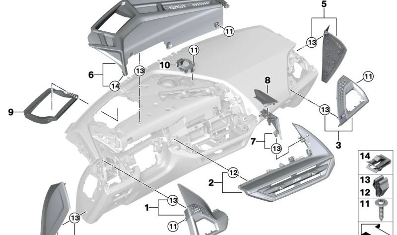 Embellecedor lateral del salpicadero (lado del conductor) OEM 51459639781 para BMW. Compatible con modelos: Serie 1 (F20, F21), Serie 2 (F22, F23, F45, F46), Serie 3 (F30, F31, F34, F35), Serie 4 (F32, F33, F36), X1 (F48), X2 (F39). Original BMW.