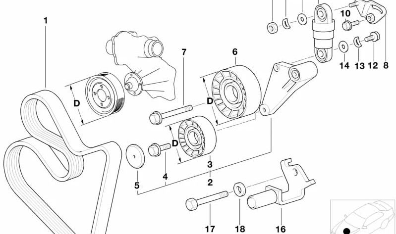 Tensores para BMW Serie 5 E34, Serie 7 E32, E38, Serie 8 E31 (OEM 11281736724). Original BMW