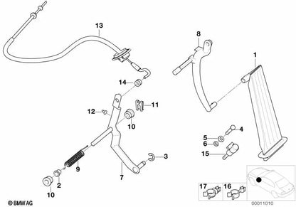 Cable del acelerador para varios modelos/series de BMW (OEM 35411164512). Original BMW