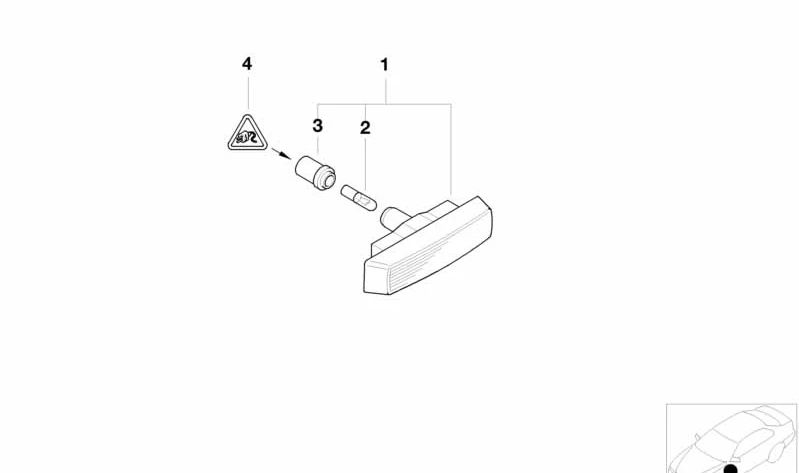 Luz intermitente adicional para BMW Serie 5 E39 (OEM 63148360589). Original BMW.