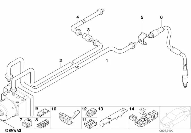 Soporte para BMW F07, F10, F11, F06, F12, F13, F01N, F02N (OEM 16121184707). Original BMW