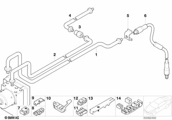 Tubería para BMW E34, E38 (OEM 34406755697). Original BMW.