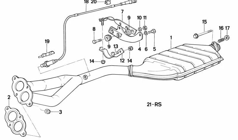 Abrazadera para BMW Serie 3 E30 (OEM 18301716812). Original BMW.