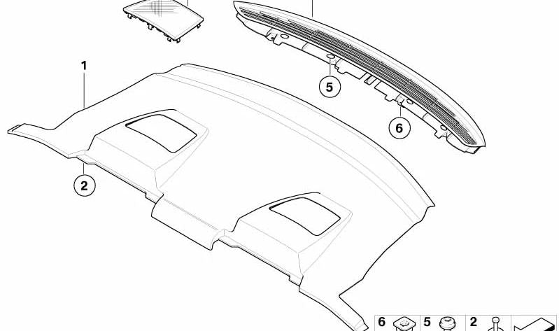 Revestimiento inferior del maletero OEM 51467073726 para BMW E63, E64. Original BMW.