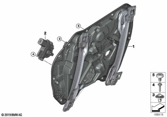 Soporte Puerta Delantera Izquierda para BMW F40 (OEM 51337465247). Original BMW.