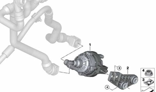 Soporte para bomba de agua eléctrica OEM 17618474821 para BMW G42, G20, G21, G22, G23, G26, G30, G31, G32, G11, G12, G14, G15, G16, G01, G02, G05, G06, G07. Original BMW