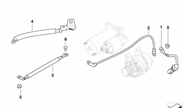 Cable de masa para BMW E65, E66 (OEM 12427798466). Original BMW.