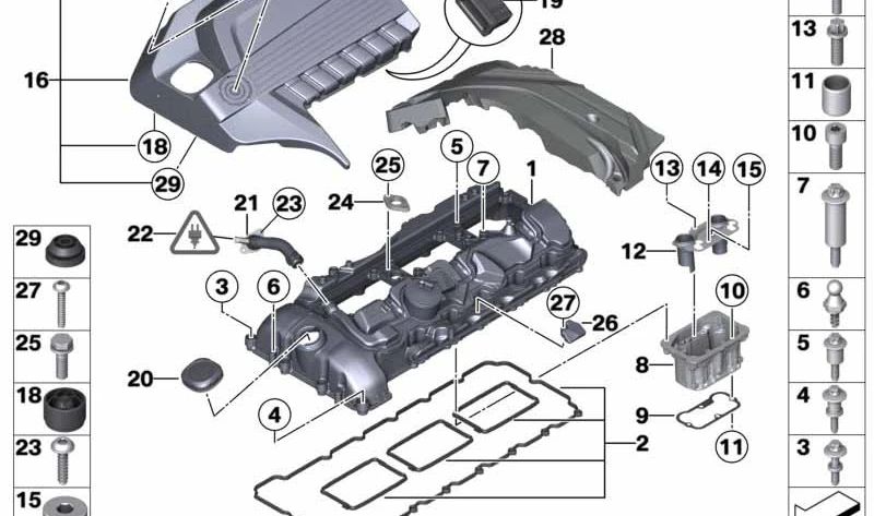 VITE OEM ISA 11127648655 per BMW (modelli compatibili: E82, E88, F20, F21, F22, F23, F87, E90, E91, E92, E93, F30, F30, F31, F34, F80, F32, F33, F36, F82, F83, F07, F07, F10 F25, F26, F15, F16, E89). BMW originale