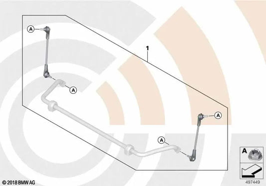 Kit de reparación de barras estabilizadoras para BMW i I01, I01N (OEM 31305A7B1F1). Original BMW