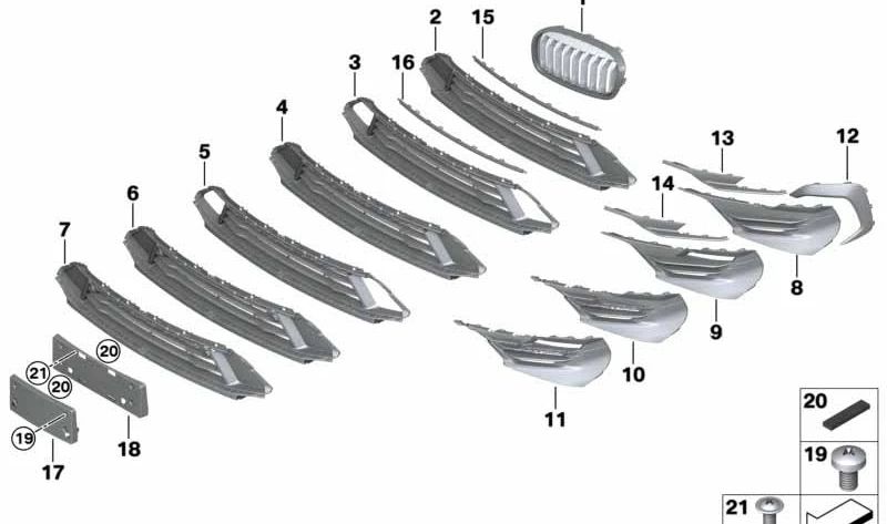 Embells Embels gauche Front OEM 51137483701 pour BMW F45. BMW d'origine.