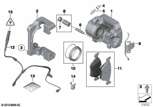 Bremsunterstützung für BMW E70N, F15, X6 Serie E71, E72, F16 (OEM 34116788433). Original BMW.