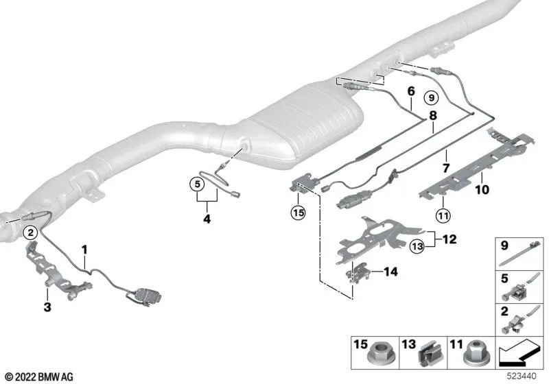 Diesel particulate sensor for BMW 7 Series G70 (OEM 13629887657). Original BMW.