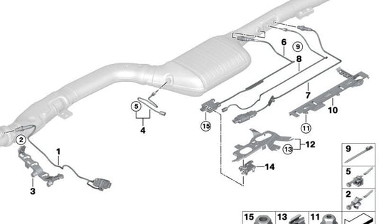 Sensor de Partículas Diésel para BMW X3 G01, G45, X4 G02, X5 G05N, X6 G06N, X7 G07N (OEM 13627828768). Original BMW