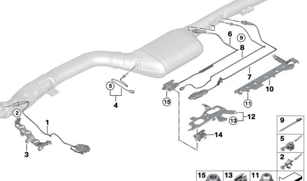 Sensor de Partículas Diésel para BMW X3 G01, G45, X4 G02, X5 G05N, X6 G06N, X7 G07N (OEM 13627828768). Original BMW