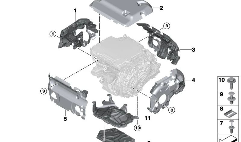 Akustikkapsel HEAT izquierda para BMW Serie 4 G26E, G26F, Serie 5 G60, G61, G68, Serie 7 G70, i I20, X3 G08E, G08F (OEM 17738744252). Original BMW.