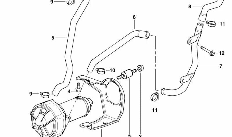 Formed Pipe for BMW E34 (OEM 11721742399). Genuine BMW.