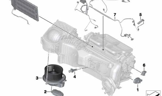 OM 6411929493 Aquecimento e ar condicionado para BMW F20, F21, F22, F23, F87, F30, F31, F34, F35, F80, F32, F33, F36, F82, F83. BMW original.