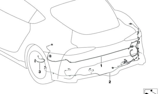 Cavo del freno a mano elettrico OEM 61115A07236 per BMW G20, G21, G28, G29. BMW originale.