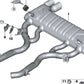 Soporte para silencioso trasero izquierdo OEM 18307620316 para BMW F20, F21, F22, F23, F87, F30, F31, F34, F32, F33, F36. Original BMW.