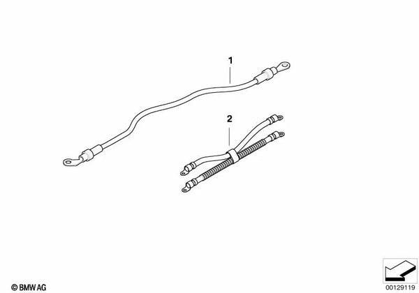 Cable de masa para BMW Serie 3 E46 (OEM 61126909661). Original BMW