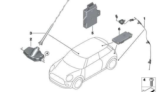 Antena GPS OEM 65209310001 para BMW F10, F11, F20, F30, F32, F36, G30, G31, E90, E91, E70, E84 y más. Original BMW.