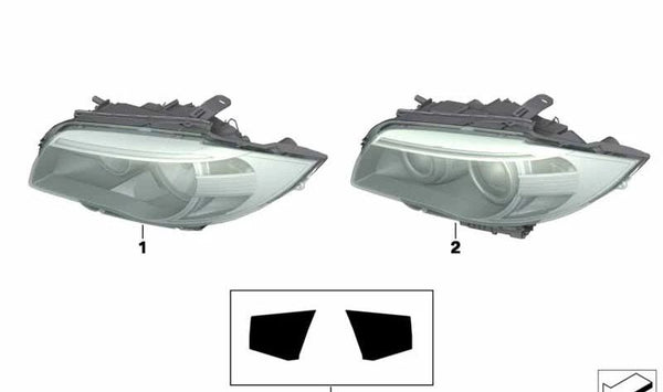 Juego de láminas protectoras para faros Xenon para BMW Serie 1 E81, E82, E87N, E88 (OEM 63120038683). Original BMW