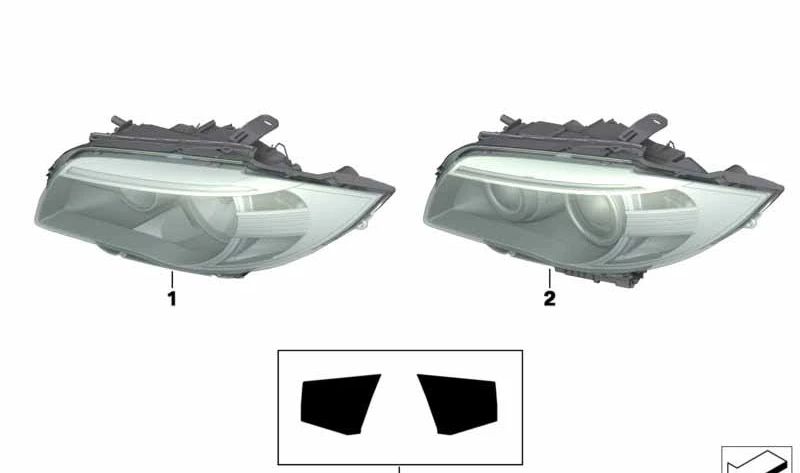 Satz Schutzfolien für Halogenscheinwerfer für BMW 1er E81, E82, E87, E88 (OEM 63120398978). Original BMW