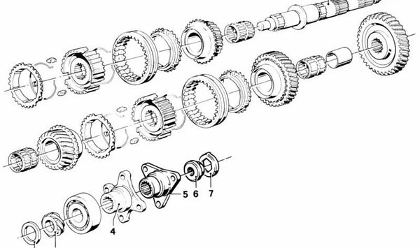 Separador de transmisión OEM 23221630216 para BMW E21, E30, E12, E28. Original BMW.