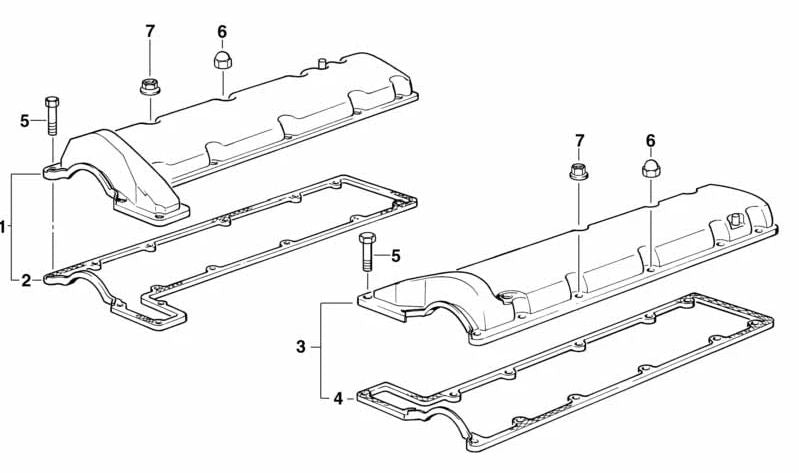 Tapa de culata derecha OEM 11121747259 para BMW E38, E31. Original BMW.