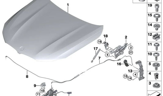 Clip para BMW G42, G87, G20, G21, G28, G80, G81, G22, G23, G26, G82, G83, F90, G30, G31, G38, G32, G11, G12, F91, F92, F93, G14, G15, G16, G29 (OEM 51237441556). Original BMW