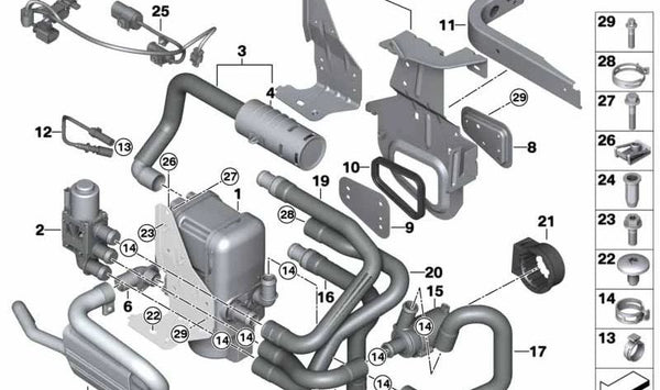 Manguera de Refrigerante para BMW X3 F25, X4 F26 (OEM 64129312327). Original BMW