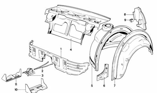 Soporte izquierdo de consola OEM 41121945705 para BMW {E28}. Original BMW.