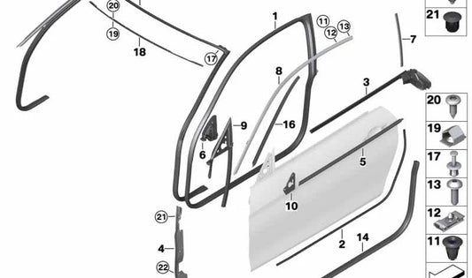 Frame côté gauche OEM 51767433337 pour la série BMW 4 (F32), 4 Coupé Series (F82). BMW d'origine.