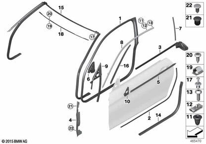 Sellador Junta Goma Exterior Puerta Delantera Izquierdo/Derecho Alu Satiniert Para Bmw Serie 4 (F32