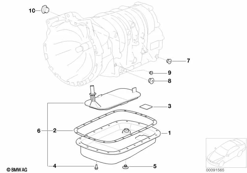 Oil pan for BMW E46, E39, E83 (OEM 24117533835). Genuine BMW