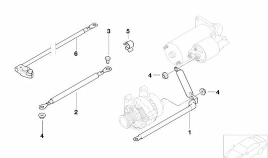 Cable del Generador-Arranque Soporte B+ para BMW E46 (OEM 12427511320). Original BMW