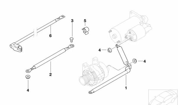 Cable del Generador-Arranque Soporte B+ para BMW E46 (OEM 12427511320). Original BMW