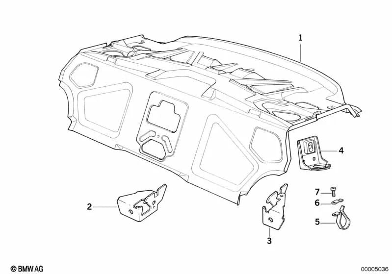 Soporte de respaldo interior derecho para BMW Serie 8 E31 (OEM 41148134990). Original BMW