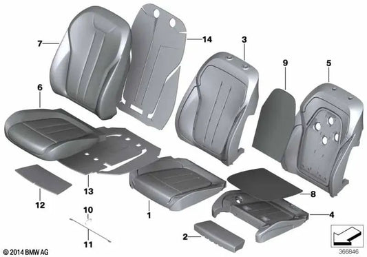 Funda de Asiento de Confort de Cuero para BMW X6 F16 (OEM 52107377079). Original BMW.