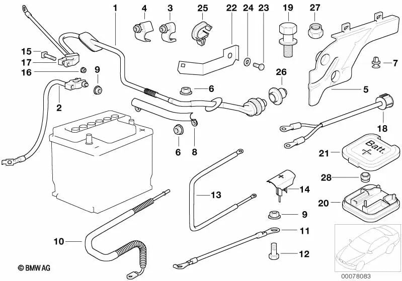 Abrazadera para BMW Serie 3 E46, Serie 5 E34, E39, Serie 6 E63, E64 (OEM 12521710686). Original BMW